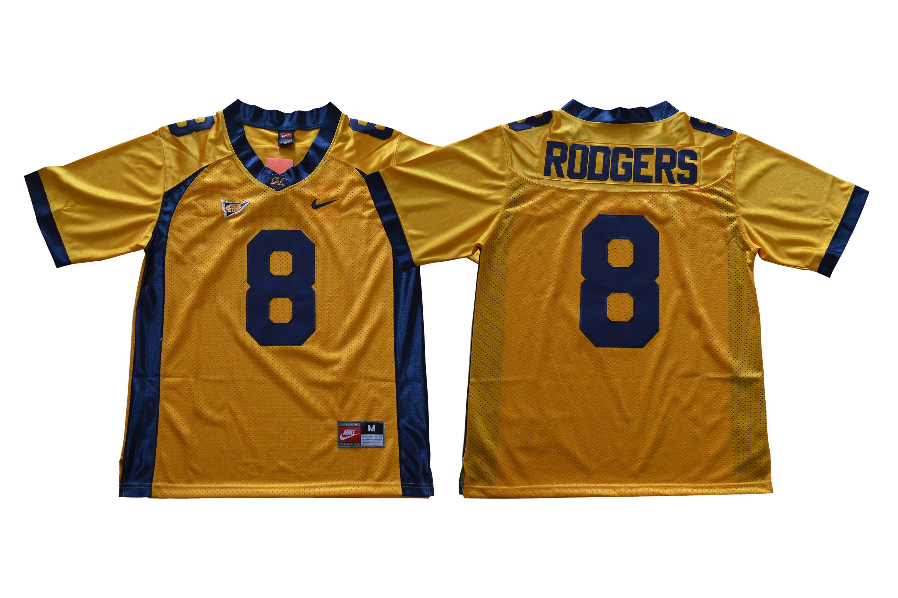 Men California Golden Bears #8 Rodgers Yellow Nike NCAA Jerseys
